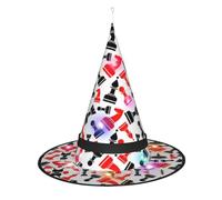 Kycvds Los sombreros de bruja de Halloween con patrón de ajedrez están decorados con luces, que se utilizan para decorar grandes suministros de fiesta de Halloween.