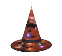 Kycvds Los sombreros de bruja de Halloween de Mars Planet están decorados con luces, que decoran grandes suministros de fiesta de Halloween.