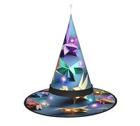 Kycvds Los sombreros de bruja multicolor de origami están decorados con luces, que se utilizan para decorar grandes suministros de fiesta de Halloween.