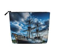 Kycvds Old Pirate Ship In The Sea - Pequeña bolsa de cosméticos, accesorios de viaje, bolsa de almacenamiento, caja de cosméticos, regalo de cumpleaños, regalo de Navidad, color negro, talla única