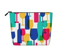 Kycvds Pequeña bolsa de cosméticos para copas de cóctel y botellas de vino, accesorios de viaje, bolsa de almacenamiento, caja de cosméticos, regalo de cumpleaños, regalo de Navidad, hermoso, Black