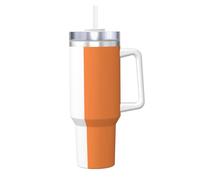 Kycvds Vaso de acero inoxidable con estampado de bandera irlandesa de 40 onzas con asa, taza de viaje aislada al vacío de doble pared, popote reutilizable