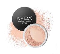 KYDA Polvo mineral, SPF 35, polvo suelto de cara translúcida, cobertura Sheer, polvo de ajuste sin aceite, polvo de acabado de anillo, maquillaje de base extendida, 0,28 oz, translúcido (justo medio)