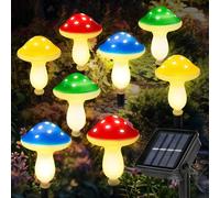 Kyduu 8piezas Lámparas solares de setas para Decoración Exterior,Luces Solares de Flores,Iluminación Decorativa Solar Impermeable IP65 para Decoración de Jardines,Luces Solares de Jardín Césped Camino