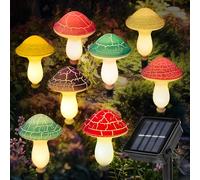 Kyduu 8piezas Lámparas solares de setas para Decoración Exterior,Luces Solares de Flores,Iluminación Decorativa Solar Impermeable IP65 para Decoración de Jardines,Luces Solares de Jardín Césped Camino