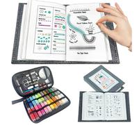 Kyduu Kit de Libro de Puntadas de Bordado Portátil, Libro de Bordado a Mano para Principiantes, con instrucciones paso a paso para 143 puntadas, para principiantes