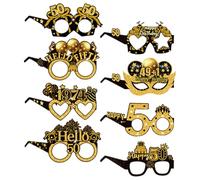 KyeeaDIY 24 Piezas Gafas Fiesta Cumpleaños Set Party Papel Gafas Año Antiguo Deco Papel Gafas Divertidas, Interesantes Gafas Party para Festival Accesorios para Niños y Adultos (50)