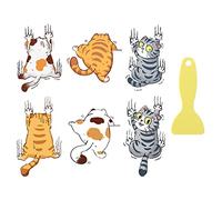 KyeeaDIY 6 Pegatinas Lindas para Gatos Pegatinas para Teléfono Portátil Gato Pegatinas Dibujos Animados Pegatinas Divertidas para Pared Botellas Agua Animales de Vinilo (Pegatinas Pvc para Gatitos)