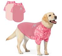 KYEESE Paquete de 2 camisetas para perro con protección UV, UPF 50+ para perros grandes, transpirables, reflectantes, con mangas, ropa de verano para mascotas, rosa, 3XL