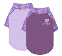 KYEESE Paquete de 2 camisetas para perro con protección UV, UPF 50+ para perros pequeños, camisetas reflectantes transpirables con mangas, ropa de verano para cachorros, morado, talla S