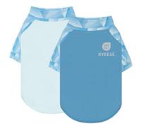KYEESE Paquete de 2 camisetas para perro con protección UV, UPF 50+ para perros pequeños, transpirables, reflectantes, con mangas, ropa de verano para mascotas, azul, talla M