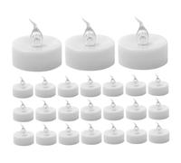 KYEQATY 24 Piezas Velas de Gran éxito sin envejecimiento, parpadeando Las Velas de té de té LED cálidos Que Funcionan con batería, 1.4 Luces de de batería plástico para Mesa de Bodas en el hoga