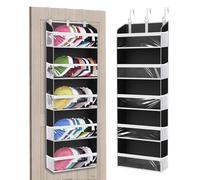 KYEVIS Organizador de sombreros sobre la puerta para gorras de béisbol, con capacidad para hasta 60 sombreros de almacenamiento para puerta/armario/pared, bolsillos transparentes para colgar gorras de