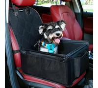 KYG Asiento de coche para perros, especialmente estable, impermeable, antideslizante y resistente a los arañazos para perros pequeños, para asiento de pasajero y trasero (negro)