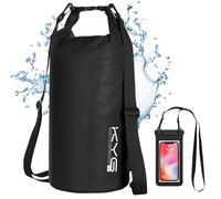 KYG Bolsas secas impermeables, 5L/10L/20L para kayak/bote/canoa/pesca/rafting/natación/camping/snowboard, Black, (10L) UK, Bolsa seca