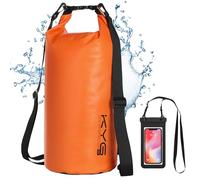 KYG Bolsas secas impermeables, 5L/10L/20L para kayak/bote/canoa/pesca/rafting/natación/camping/snowboard, Orange, 20 l, Bolsa seca