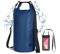 KYG Bolsas secas impermeables, 5L/10L/20L para kayak/bote/canoa/pesca/rafting/natación/camping/snowboard, azul oscuro, 20 l, Bolsa seca