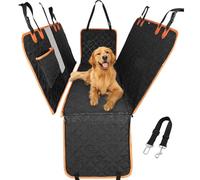 KYG Funda de Asiento para Coche para Mascotas - Diseño Desmontable, Ventana de Malla Transpirable, Correa de Seguridad Antiescape, Impermeable y Antideslizante - Universal para Perros y Gatos (Negro)