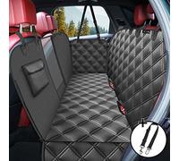 KYG Funda Perros Coche Cubierta de Asiento para Mascota Impermeable y Resistente Protector Coche con Ventana de Malla Visible y Cremallera Protector Completo Asiento Trasero y Puertas 135X148 cm Negro