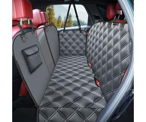 KYG Funda Perros Coche Cubierta de Asiento para Mascota Impermeable y Resistente Protector Coche con Ventana de Malla Visible y Cremallera Protector Completo Asiento Trasero y Puertas