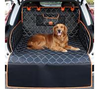 KYG Protector Maletero Coche Perro con Protección Parachoques Largo, Cubre Maletero Coche Negro+Naranja, Impermeable, Antideslizante y Resistente 215 x110cm