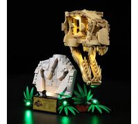 Kyglaring Kit de iluminación LED compatible con fósiles de dinosaurios Lego: T. rex Skull 76964 bloques de construcción, accesorios de iluminación para juego de modelos Lego 76964 (no modelo)