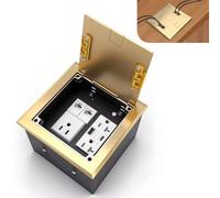 KYHSHJ Kit de enchufe oculto plano empotrado con 2 receptáculos de 20 A + 1 x 15 A, 4.8 A 1 puertos USB-A y 1 puerto USB-C + receptáculo de comunicación de datos RJ45 de 2 puertos. Altura interna