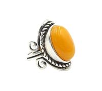 KYINYUECH 1 anillo de hombre de color plateado con piedra natural con cuentas de huevo de ojo de tigre y lapislázuli, Piedra