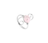 KYINYUECH 1 anillo para mujer de piedra natural irregular con cuentas de color plateado envuelto en alambre, Piedra