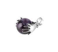 KYINYUECH 1 colgante de cuentas redondas de ojo de tigre natural de lapislázuli argenón para collar, ambas manos, bola de mujer, Piedra