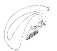 KYINYUECH 1 collar de prisma triangular ajustable de piedra natural de cuarzo rosa para mujer, Piedra