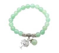 KYINYUECH 1 pulsera de cuentas de Buda con colgante de árbol de la vida, piedra de 9 mm, color sólido, hecha a mano, Piedra