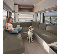 KYJSW Fundas De Cojín para Mesa De Comedor para Caravana, Funda De Cojín De Asiento para Autocaravana, Cojines De Repuesto Jacquard RV (Khaki,W 100-130 cm, D 30-50 cm)
