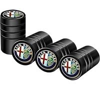 kykj 4 Piezas Tapas Válvulas para Alfa Romeo Mito 2009-2023, Anti Polvo Tapones Rueda Coche, Impermeabile Anti Corrosión Vástago Cubierta