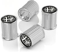 kykj 4 Piezas Tapas Válvulas para Alfa Romeo Mito 2009-2023, Anti Polvo Tapones Rueda Coche, Impermeabile Anti Corrosión Vástago Cubierta