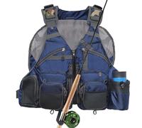 Kylebooker Chaleco de pesca con mosca, malla ajustable, transpirable, para hombres y mujeres, azul, Altoa única