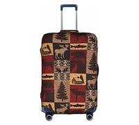 Kyliele Lodge Bear - Funda protectora de equipaje a prueba de polvo para maleta, diseño de ciervos y peces, White, L