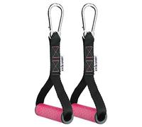 KYLIN SPORT 2 Piezas de empuñaduras de Resistencia, manija de tracción, Accesorio de Culturismo para máquina Smith, Banda de Resistencia, estación múltiple (Silicona Rosa, mosquetón)