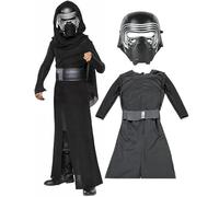 Kylo Ren - Disfraz de Kylo Ren para niños, overol con máscara y cinturón, Kylo Ren SW, serie negra, trajes de cosplay para Halloween