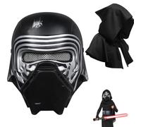 Kylo Ren - Máscara de anime de la serie negra, disfraz de alienígena para Halloween, carnaval, estrella y cosplay (máscara + capa)