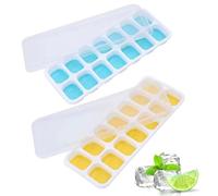 KYLOS Set De 4 Cubiteras Para Hielo Con Tapa, Bandejas De Cubitos De Hielo Silicone Sin Bpa Y Certificado Lfgb, Apilables Moldes Cubitos Para Cócteles, Whisky, Alimentos Para Bebé