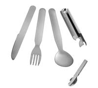 KYLOS Ubiertos Clásicos De Acero Inoxidable De La Bundeswehr - Juego De 4 Piezas Para Camping - Cubiertos De Exterior - Set De Mesa Compacto Para Senderismo
