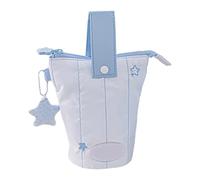 KYm335 - Estuche para lápices vertical suave, plegable, color invierno, White, 18 cm