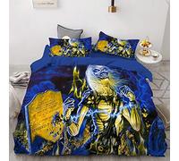 KYNWCLRW Fundas Nordicas 220X240, Impresión Digital 3D Iron Maiden Bedding Sets, Premium Poliéster Microfibra Comficent Conjuntos De Ropa De Cama, para Cama De Matrimonio (240X260Cm)