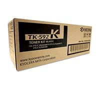 Kyocera 1T02KV0US0 Model TK-592K Black Toner Cartridge For Use with M6026cidn, M6526cdn, M6526cidn, P6026cdn, FS-C2026MFP, FS-C2126MFP, FS-C2126MFP+, FS-C2526MFP, FS-C2626MFP and FS-C5250DN Printers