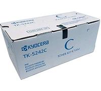 Kyocera Cartucho de tóner cian modelo TK-5242C 1T02R7CUS0 para uso con impresoras Kyocera ECOSYS P5026cdN, P5026cdw y M5526cdw. Rendimiento de hasta 3000 páginas a 5% de cobertura.