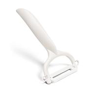 Kyocera CP-10-NWH, Pelador Horizontal, Cuchilla Afilada de cerámica de Zirconia, Liviana, no corrosiva, Apta para lavavajillas, para diestros y Zurdos, Blanca, 7,8 x 2,7 x 14,5 cm