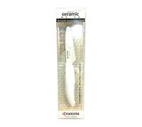 Kyocera FK-075 WH-WH EU, cuchillo para pelar, 7,5 cm, cuchilla de cerámica de circonio afilado, afilado a mano, ligero, no corrosivo, sin transferencia de sabor, apto para lavavajillas, mango blanco