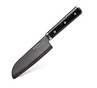 KYOCERA kizuna Serie Santoku Cuchillo de cerámica, Mango de Madera, Color Negro 27,5 x 4,8 x 2,3 cm Negro