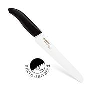 Kyocera FK-181 WH-BK EU, Pan, 18 cm, Cuchilla de cerámica de Zirconia Afilada, microdentada filetear, Negro, Centimeters